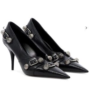 Black Heels with Stiletto Heels and Straps